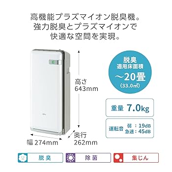 海人室内機のみ 生乾き臭も一緒に撃退セット】富士通ゼネラル 脱臭機 PLAZION