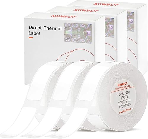 Cinta de etiquetas de impresora modelo D11D110D101, (3 rollos, 0.59 "x 1.18"15×30 mm) Papel de impresión de etiquetas adaptado, reemplazo de cinta