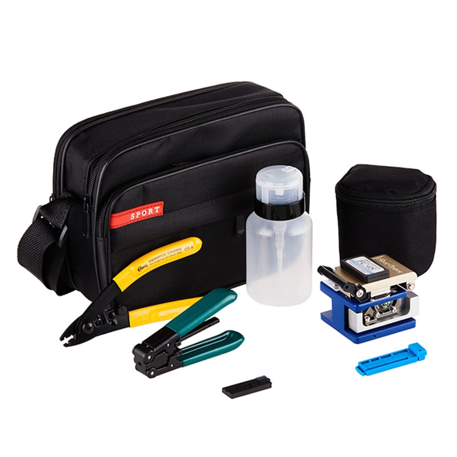 LNHHG Fiber Cleaver, Fiber Optic Tool 7 in 1 FTTH Splice fiber optic tool kits Fibre stripper + cleaver and tools bag Kit