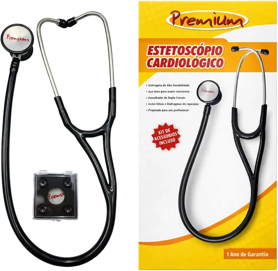 Estetoscópio Cardiológico Duplo Profissional Adulto Premium