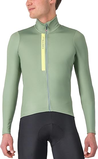 CASTELLI Mens Entrata Thermal Jersey, Long Sleeve Zip Up Fleece Insulated Base Layer for Winter Road Cycling I Gravel Biking