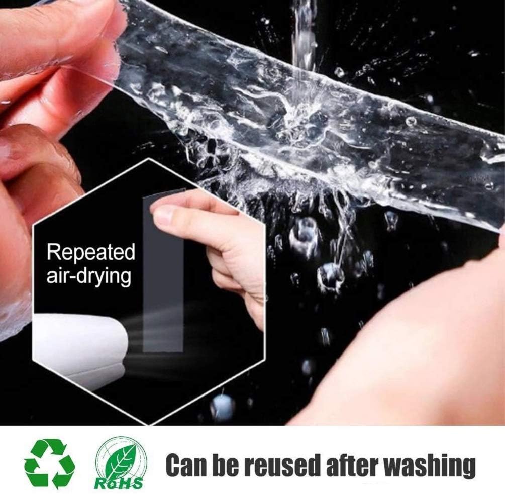 Free Shipping Over $50 Removable Adhesive Nano Gel Tape - Washable Strong Adsorption Double Sided Clear Silicone Traceless Tape for Wall,Kitchen,Carpet,Photo Fixing by Honwally (3 Meters) Thickness:2mm