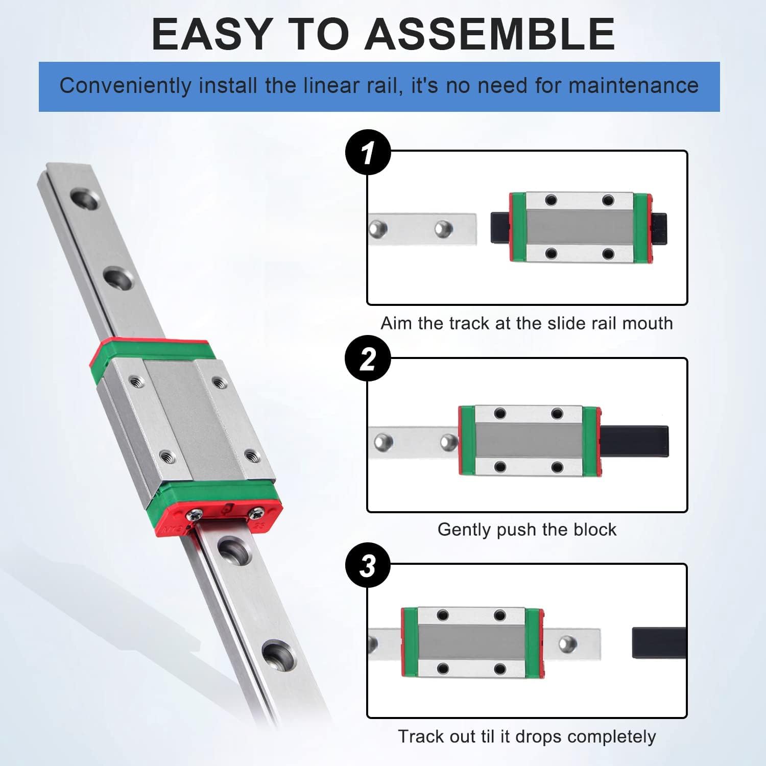 Precision Linear Motion Rail MGN12 Linear Rail Set - 1x 400mm Guide ...