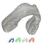 SafeJawz Elements Rock Dual Layer Mouthguard with Case, Adult and Junior Mouth Guard for Boxing, Basketball, Lacrosse, Football, Martial Arts, Hockey and All Contact Sports (Adult 12+ Years, Gray)