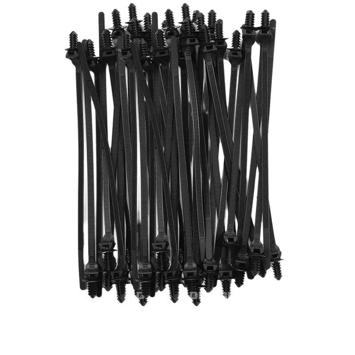 Bsguz 30Pcs Push Mount Cable Ties Clip Self Locking Zip Tie For Car Automotive Wire Harness Nylon Straps Wire Cable Management Fastener
