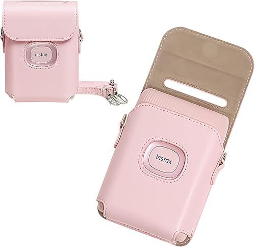 MUZIRI KINOKOO Mini Link 2 - Funda compatible con Fuji Instax Link 2 para impresora fotográfica de piel sintética, color rosa