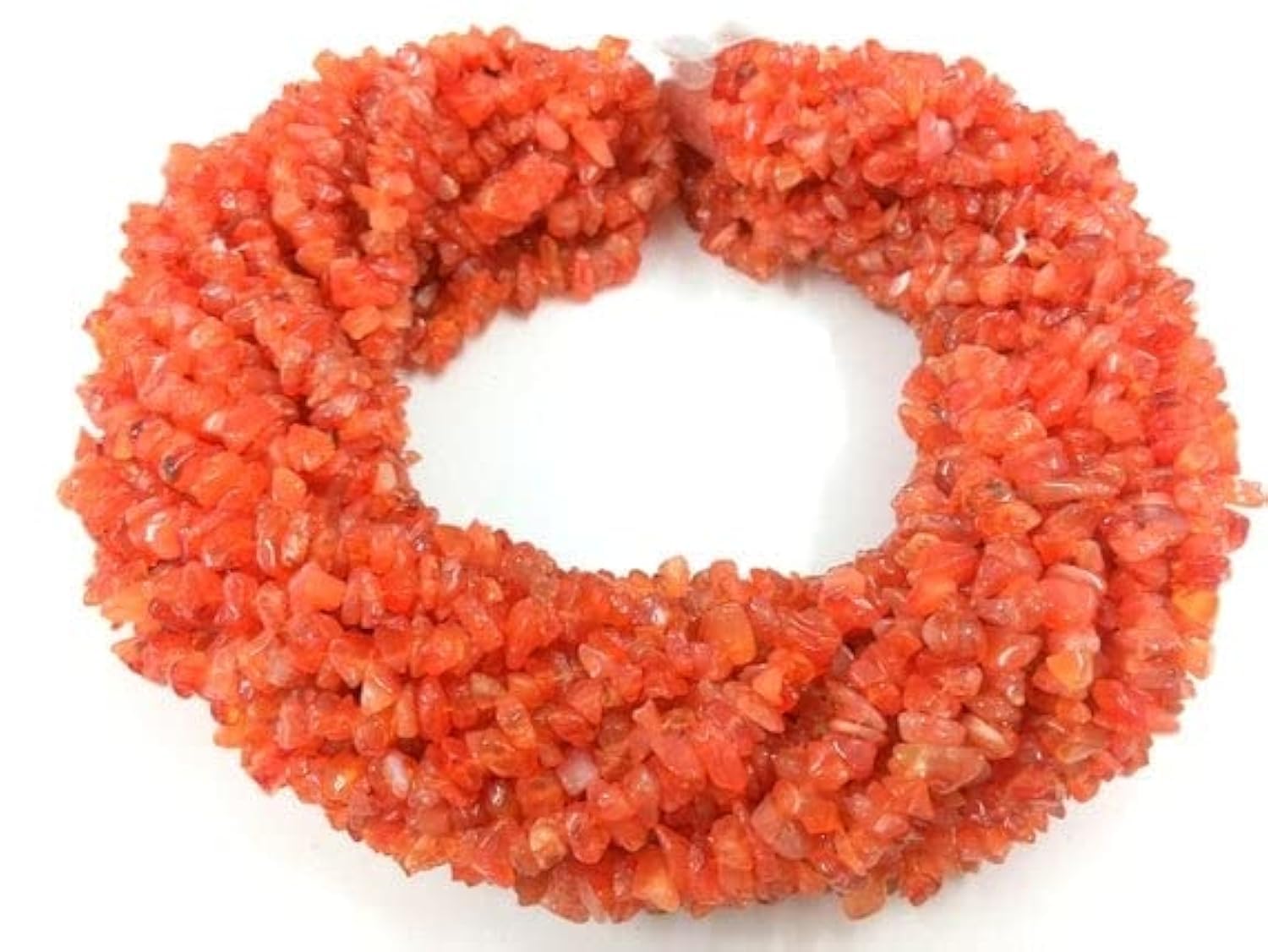 Perles de cornaline en puces LKBEADS lot de 5 fils de 86 cm pour création de bijoux