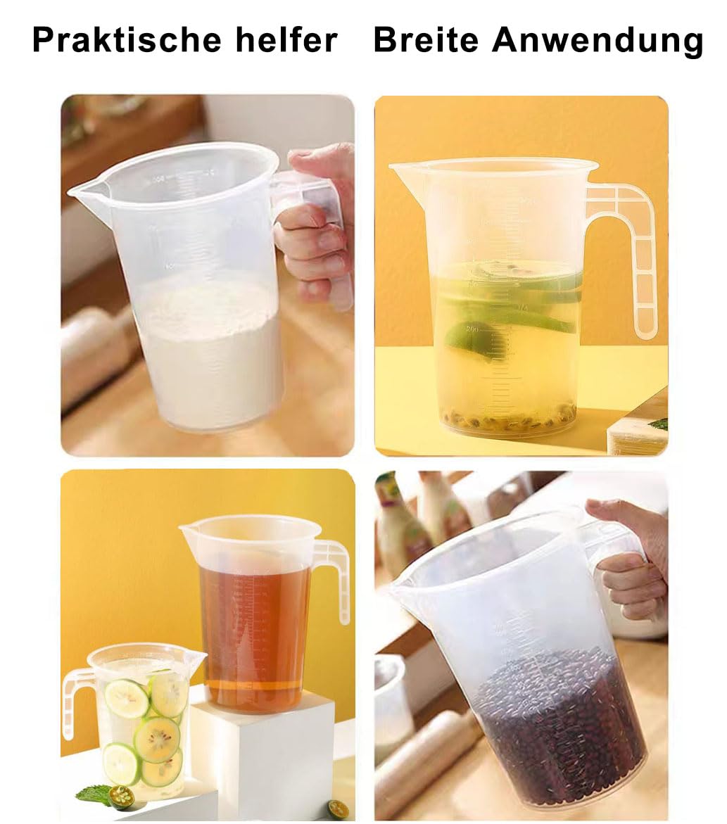 1 Pezzo Tazza Di Misurazione In Vetro Da 500 Ml Con Scala, Manico E Marcature Di Graduazione Resistente Ad Alta Temperatura Per L'uso In Cucina Come Latte, Cottura E Sbattimento Delle Uova