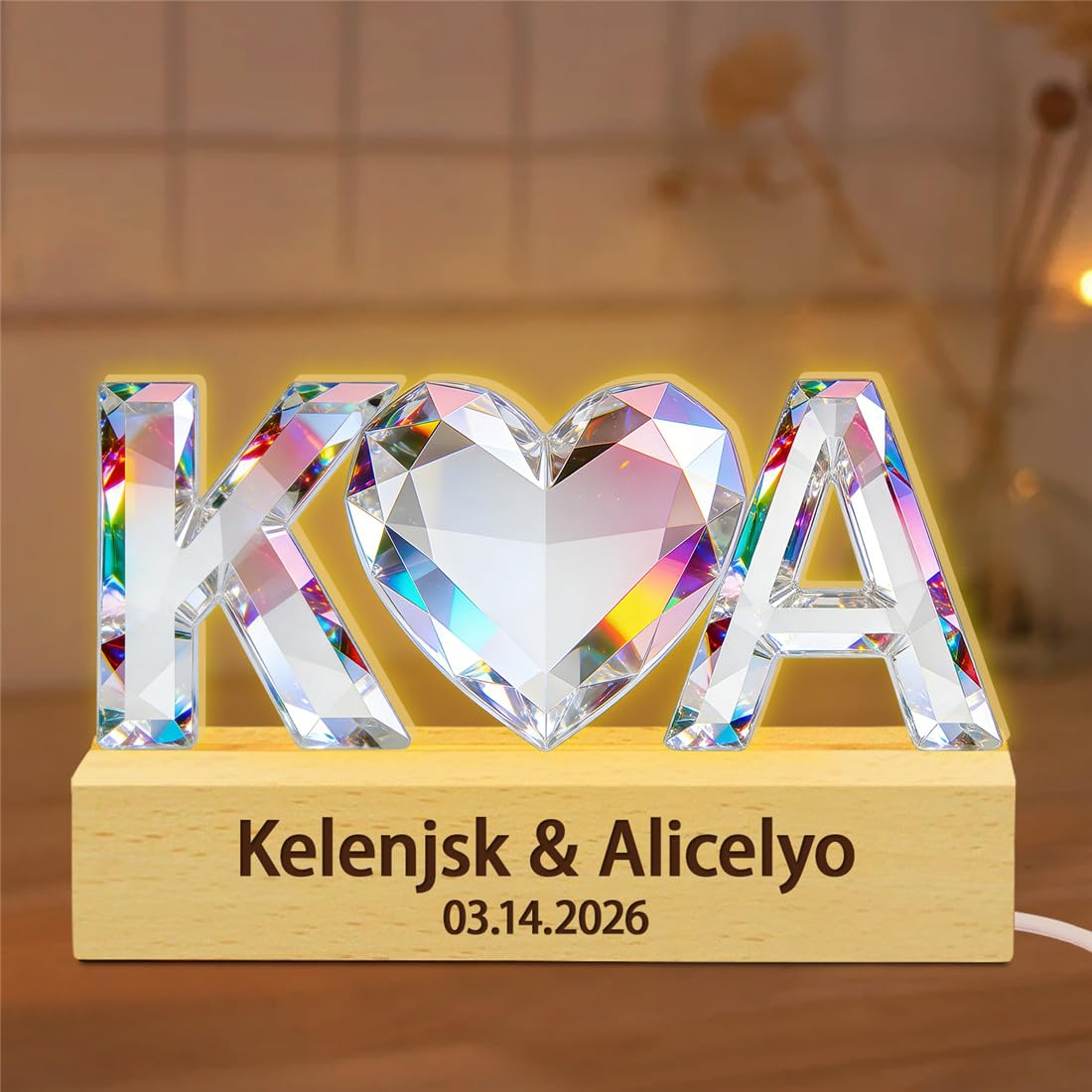 BFHEFGSUU Personalised 2D Flat Couple Letter Night Light Custom Name Funny Couple Acrylic Led Light Sign For Home Bedroom Decor Gifts For Wife Husband Valentine Wedding Anniversary (S 02)