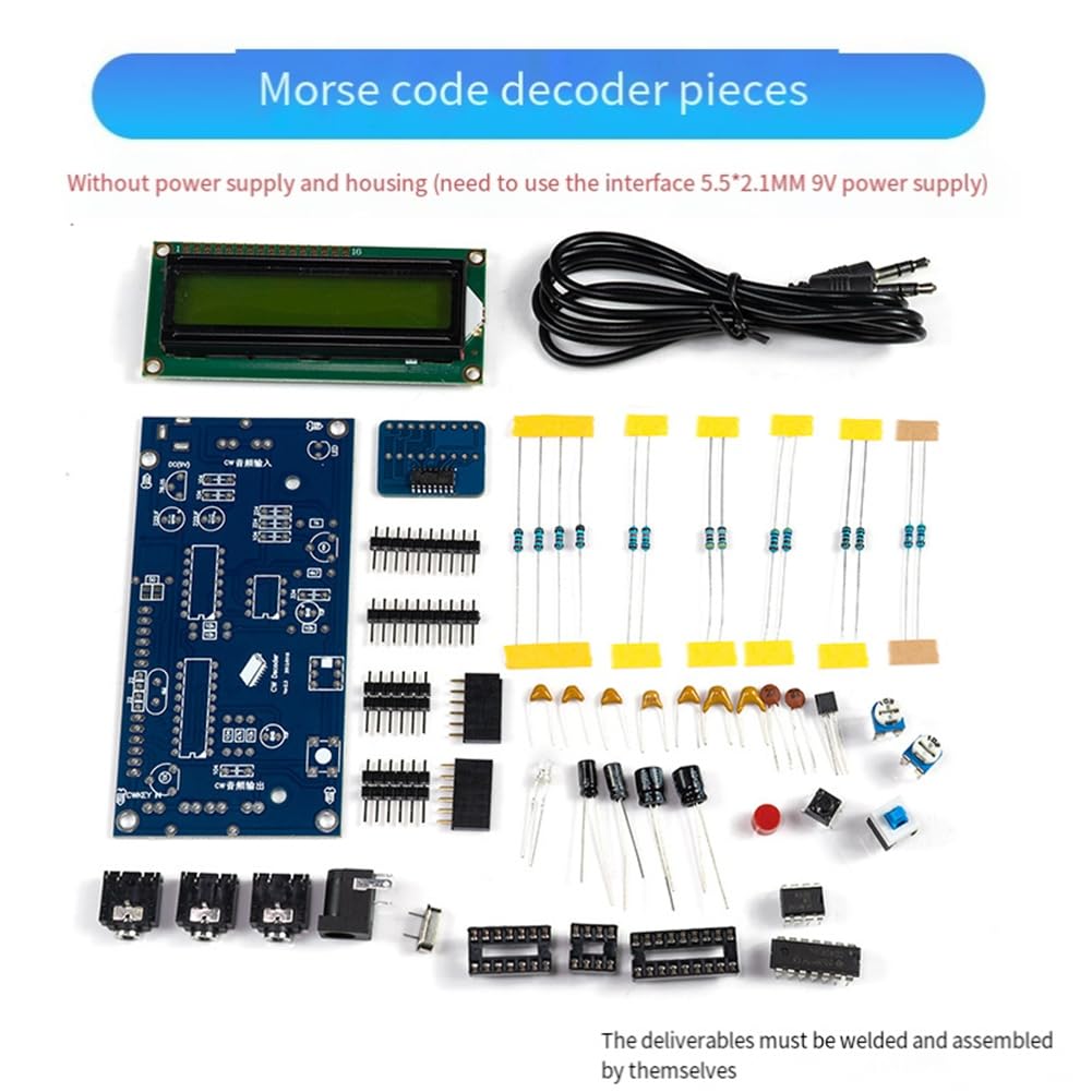 Kit Decoder per Addestramento CW DIY Decoder CW Lettore Codice Morse Display LCD Scheda Circuito Radio Kit per Esercitazione di Saldatura Elettronica