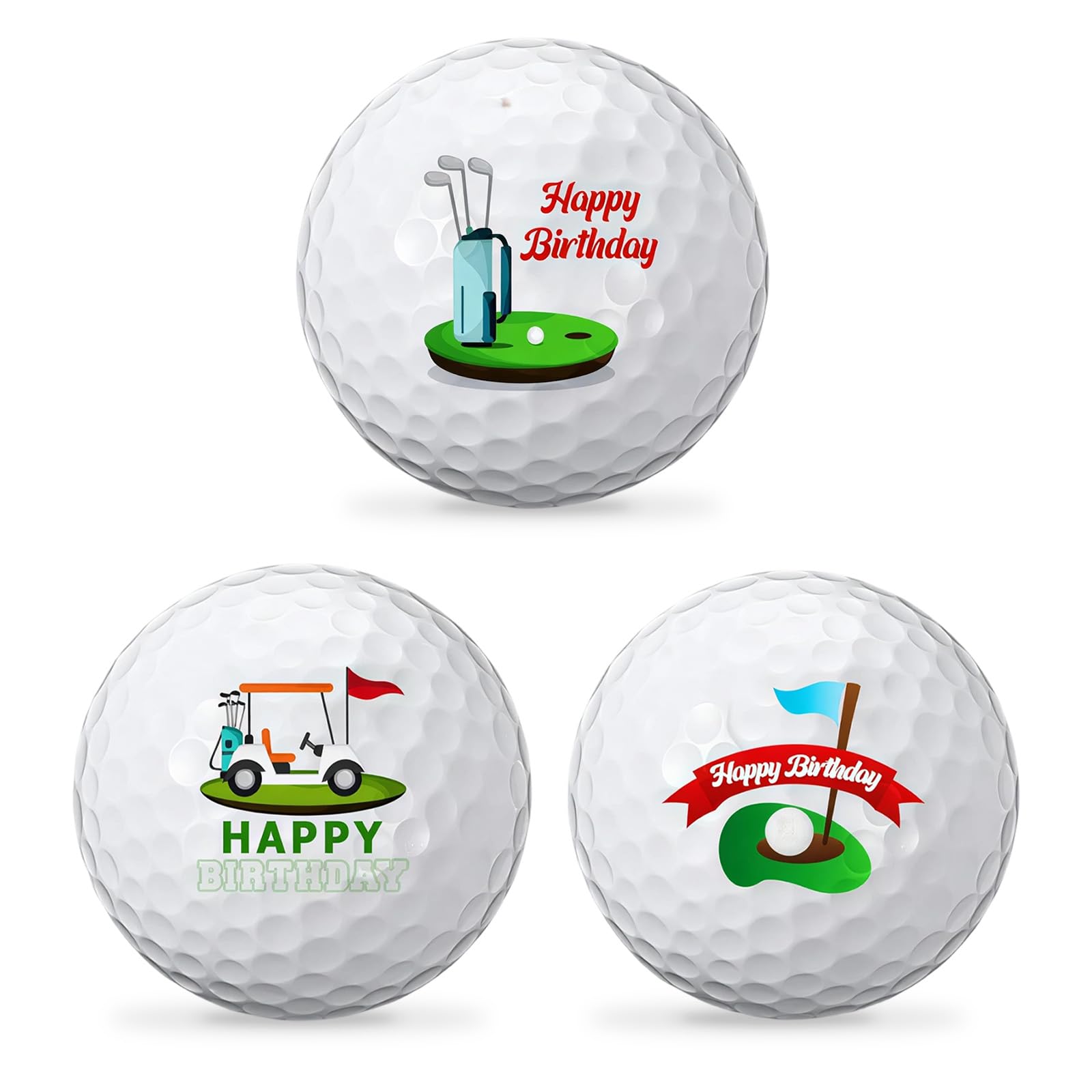 Nodrex Funny Golf Balls, Happy Birthday Golf Balls, Novelty Golf Balls for On Course Play, Fun Golf Gifts and Golf Presents for Men 3 Pack, Personalised Birthday Gifts for Fathers Dad Uncle — image 1