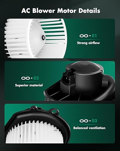 Vista 1002 de SCITOO 700188 Reemplazo del motor del ventilador HVAC con jaula de ventilador para Toyota Tacoma 2005-2015, reemplazo OE - 87103-04043, 87103-04044