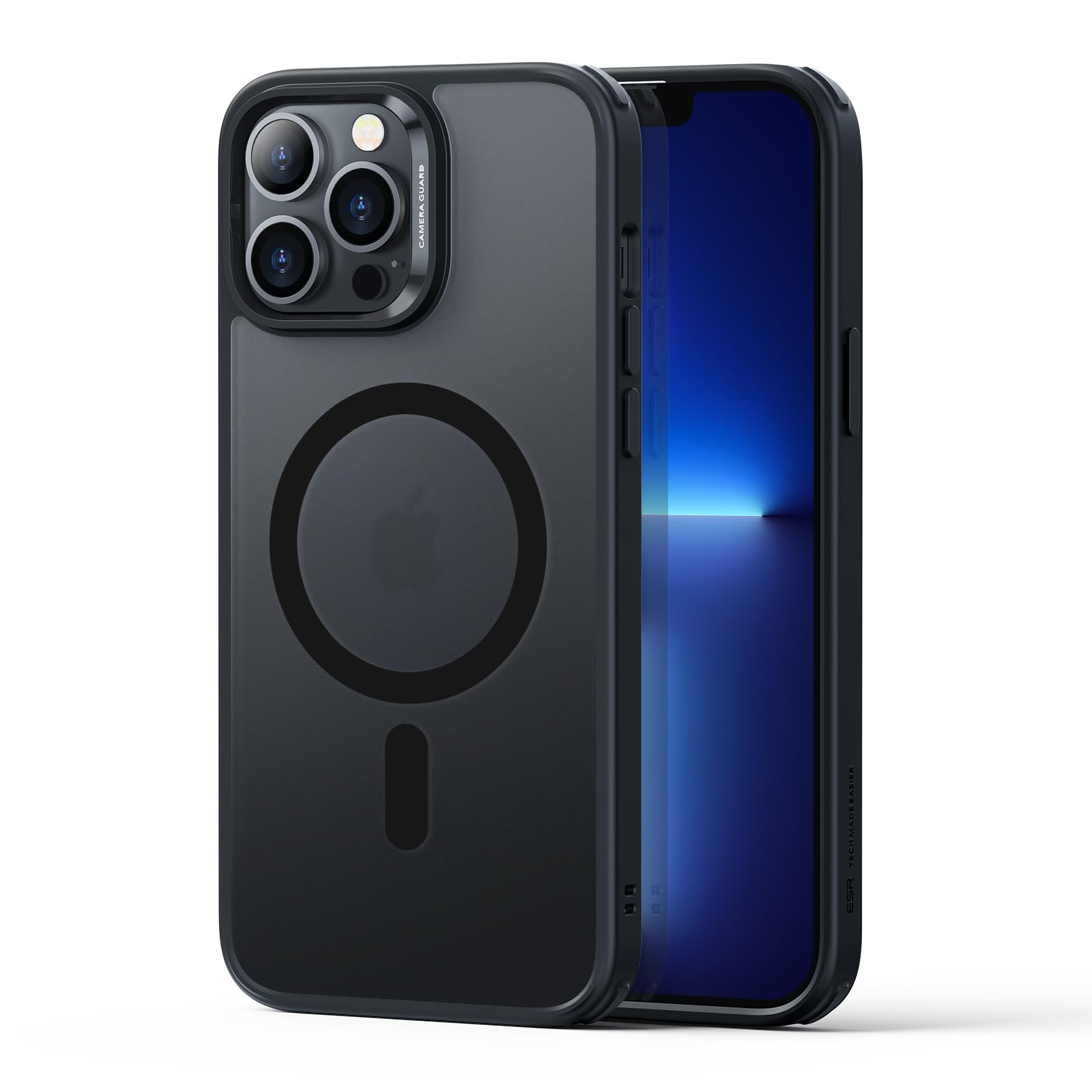 ESR for iPhone 13 Pro Max Case, Compatible with MagSafe, Shockproof Military-Grade Protection, Scratch-Resistant Back, Magnetic Phone Case for iPhone 13 Pro Max, Classic Hybrid Case, Frosted Black
