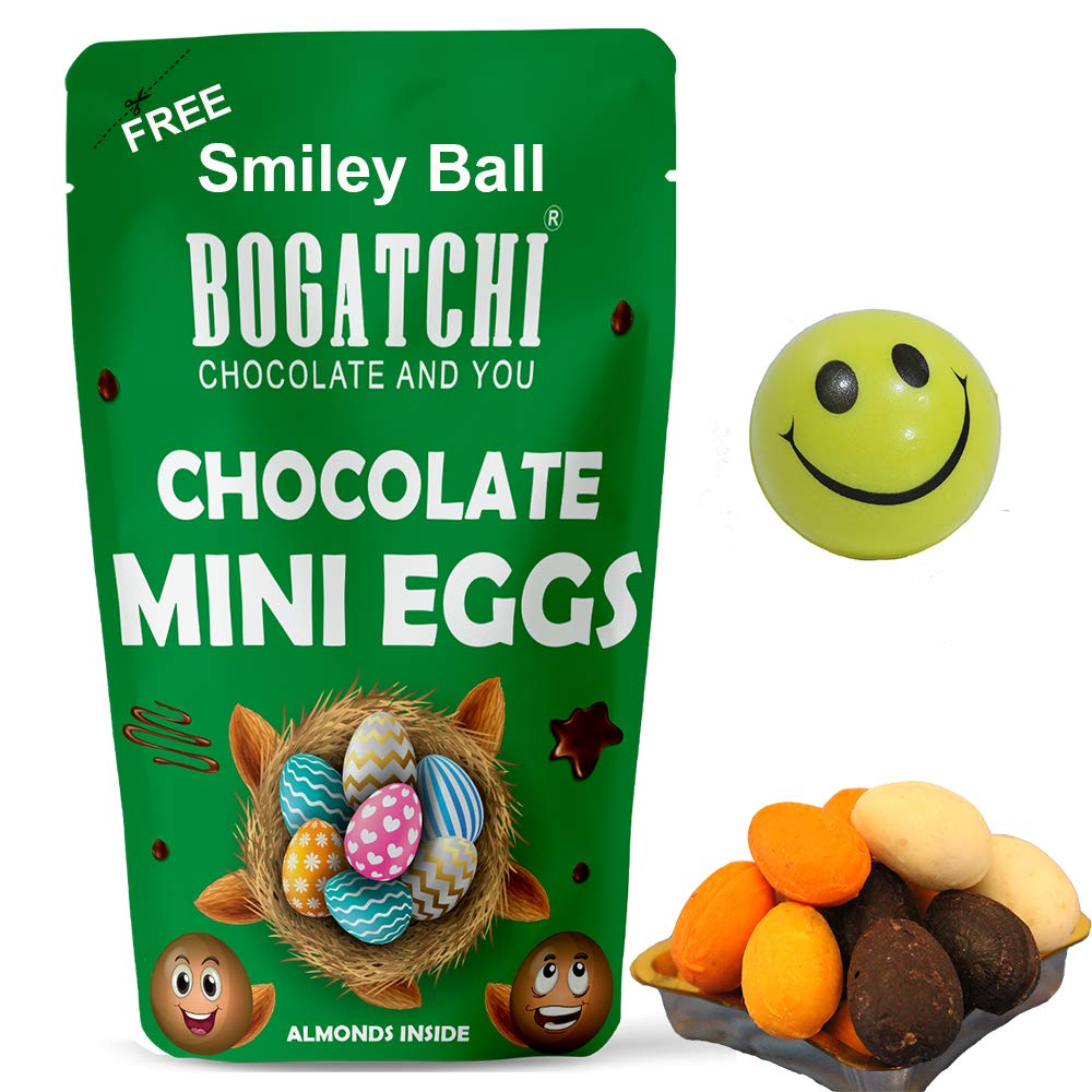 BOGATCHI Choco Almond eggs 200g for Easter chocolate eggs with Smiley Ball