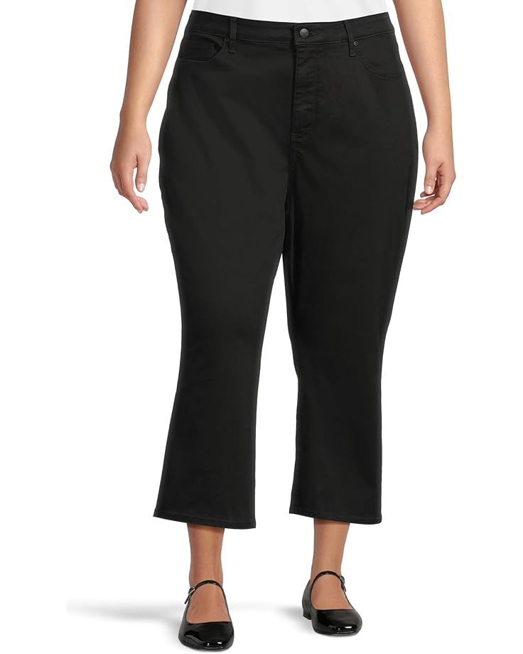 NYDJ Plus Size Joni High-Rise Relaxed Capris in Black - Main View