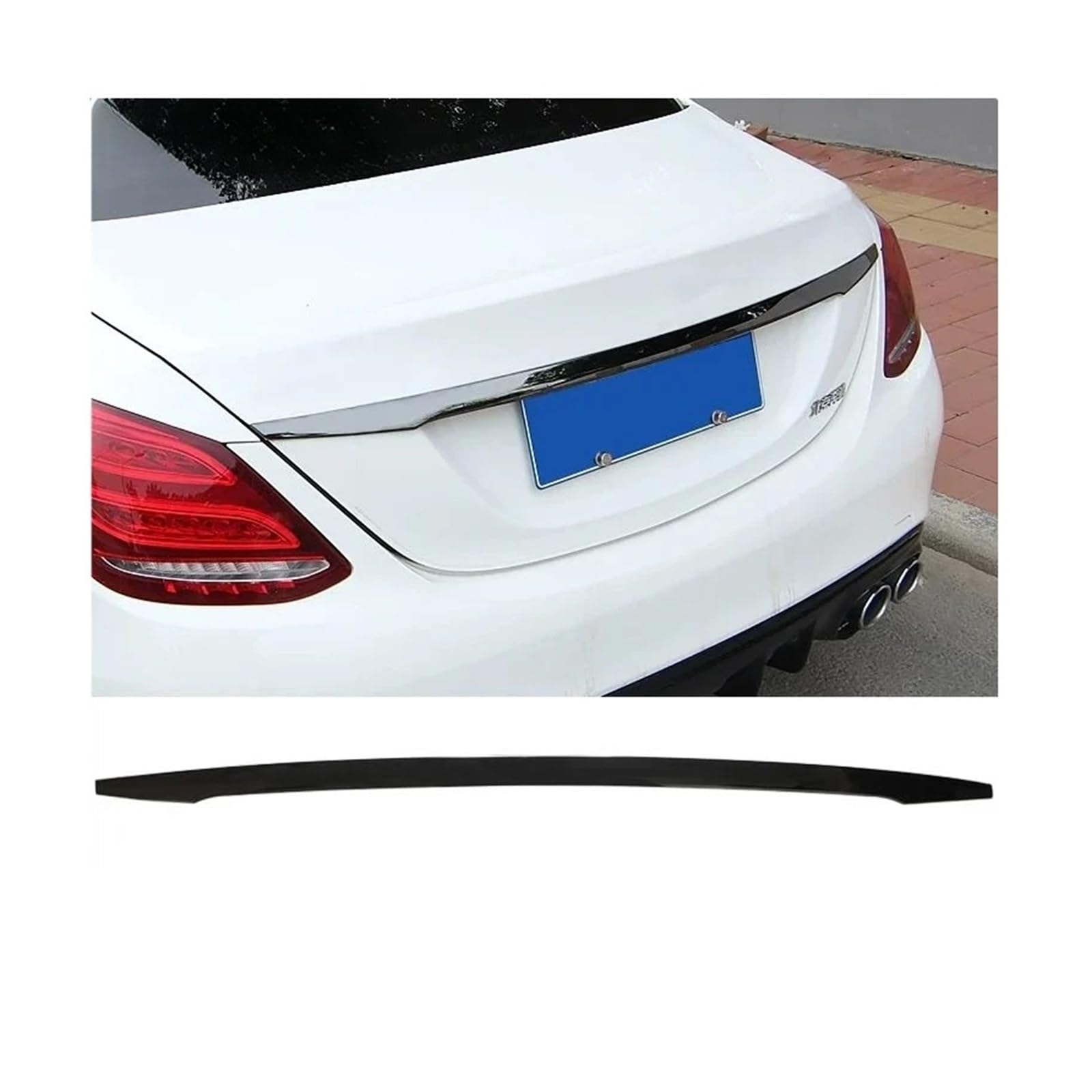 Steel Rear Tailgate Trunk Lid Cover Trim Compatible for Benz C-Class W205 2015-19 2020 2021 Car Exterior Accessories — view 2