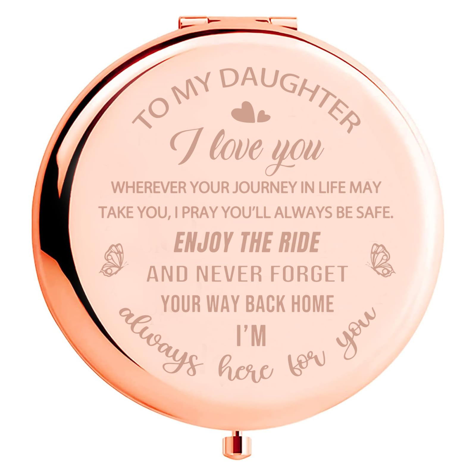 Polzwgck Daughter Gift from Mom to My Daughter Makeup Mirror Christmas Birthday Graduation Gift for Daughter Wedding Gift Adult Daughter Gift Ideas