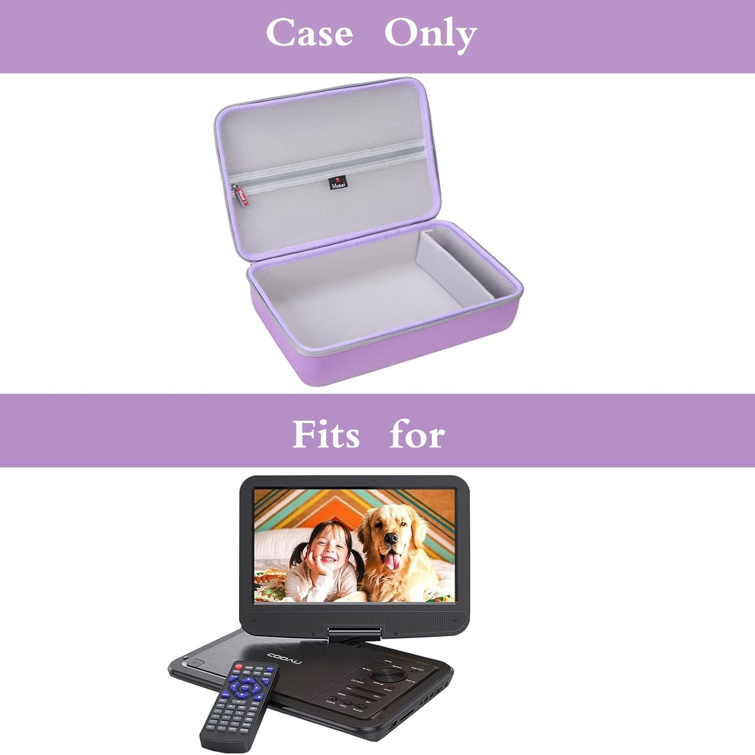 Hard Storage Case for COOAU 11.5", for WONNIE 12/12.5" Portable DVD Player, Case Only, New Version - Image 7