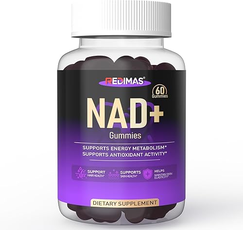 Gomitas NAD con resveratrol, mezcla multivitamínica, quercetina, colágeno y zinc, gomitas masticables NAD para mujeres, sabor natural a uva,