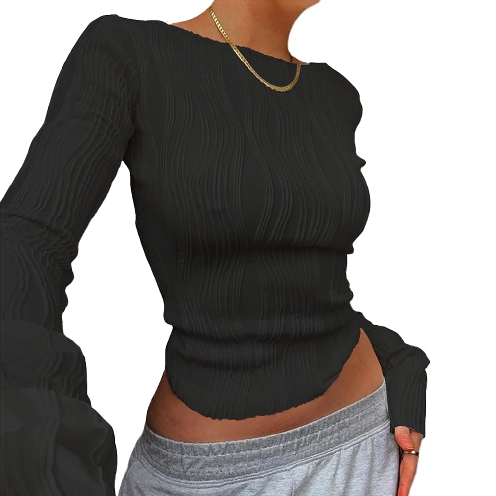 トップス schuray SEFM Long Sleeve Tee (BLACK) schuray SEFM Long Sleeve Tee (BLACK)（Black Semi Sheer Full