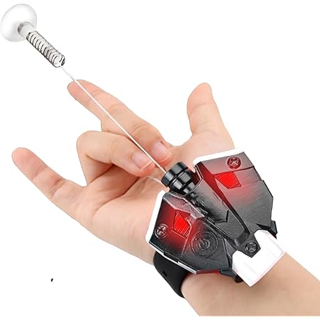 Spider Web Shooters Real Silk Launcher Wrist with Magnetic Sensor Light
