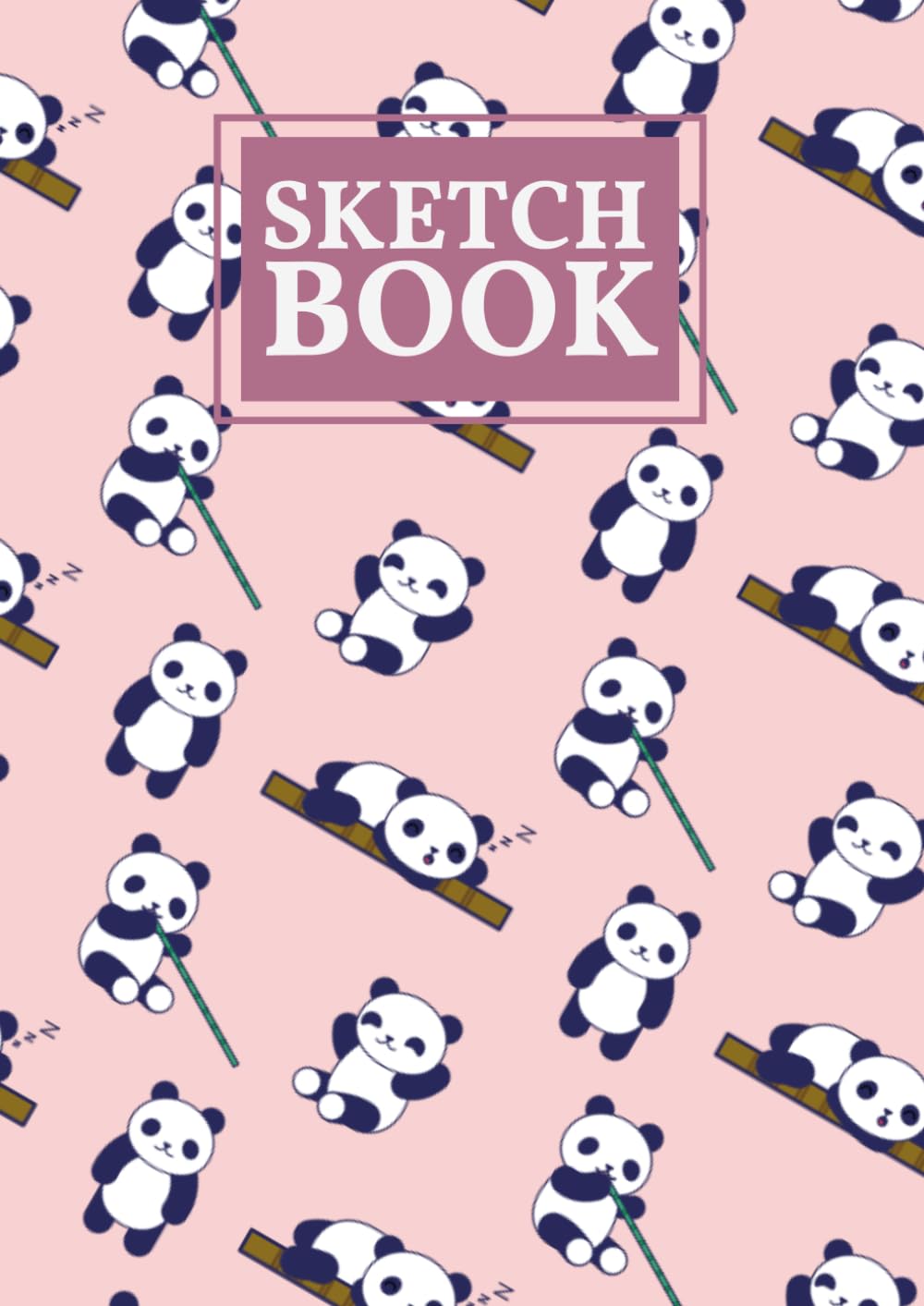 Pink Sketchbook A4 Size: Cute Panda Bear Animal Pattern Cover Drawing Pad for Artists, Beginners and Creative Girls Women 120 Blank Pages