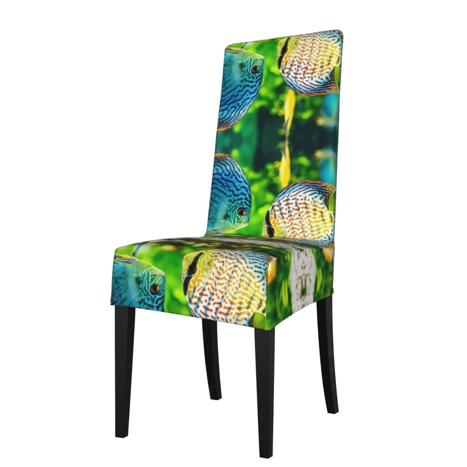 YYHWHJDE tropical fish Prints Protection Cover for Dining Chair – Stretchable Slipcovers for a Refreshing Dining Room Makeover