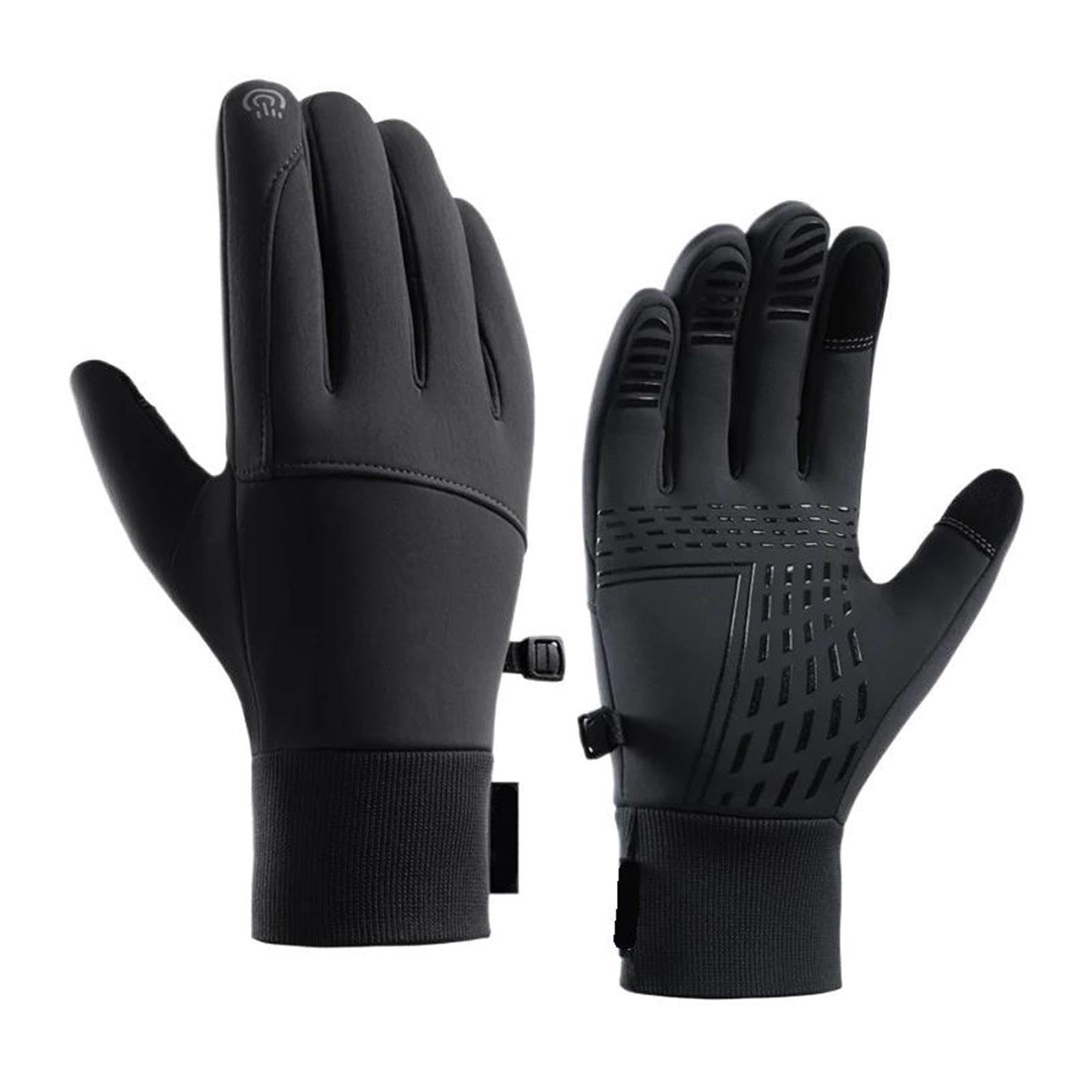 Genérico Winter-Fahrradhandschuhe, Vollfinger-Thermo-Touchscreen