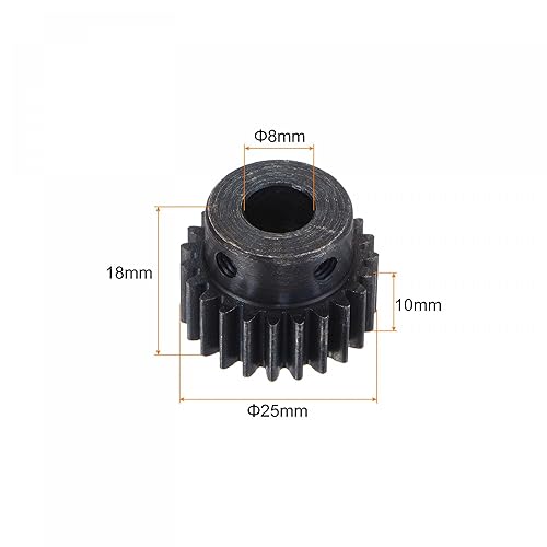 Miniatura 2 de uxcell Engranaje de piñón 1Mod 23T de 0.315 in de diámetro de acero endurecido para motor con paso para transmisión de engranajes de coche RC