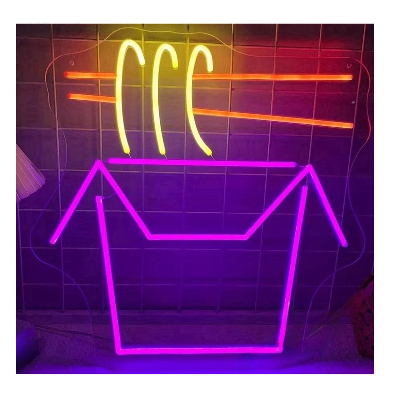 Zynther Neon lamp for neon Sign Noodles for Wall Decoration, Art Room for Kitchen, Restaurant(30cmx30cm)