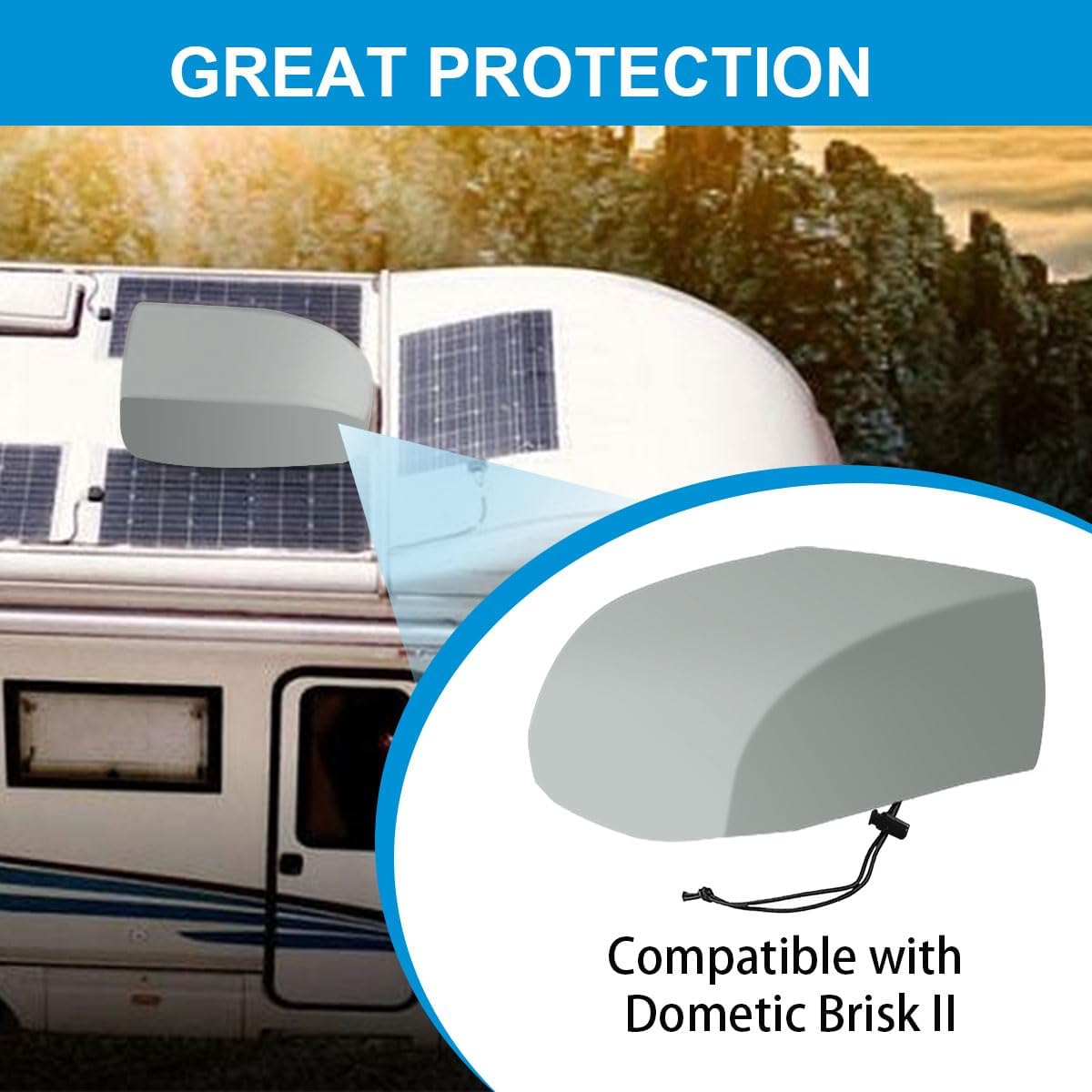 RV Camper Air Conditioner Cover Trailer AC Covers for RV Roof Unit, 600D Oxford Cloth Fits Dometic FreshJet 3, ASA, VEVOR, Furrion RV Air Conditioner Winter Covers for Outside - RV A/C Cover for Roof - Image 8