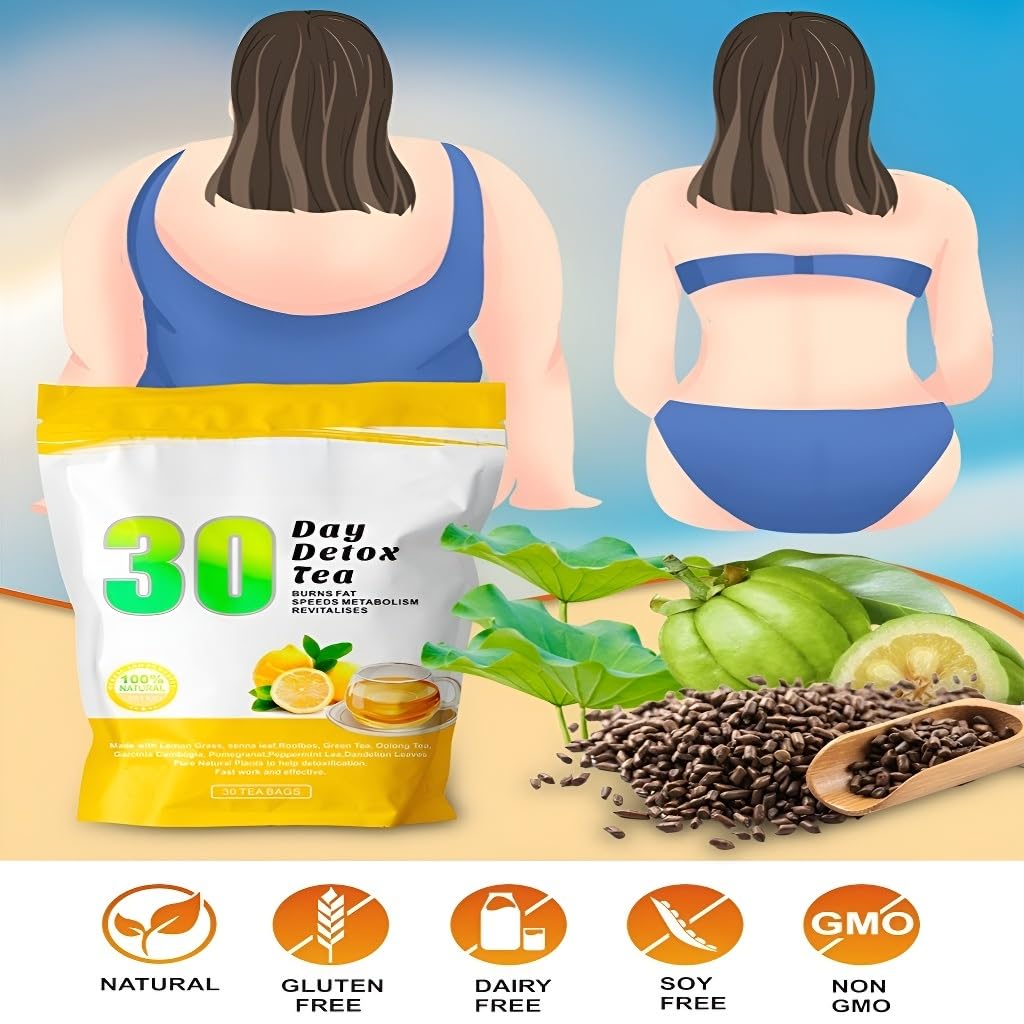 Té De Frutas Desintoxicante, Adelgazante Y Quemagrasas Con Sabor A Limón For 30 Días De Pérdida De Peso - 3 G X 30 Bolsitas(3PCS)