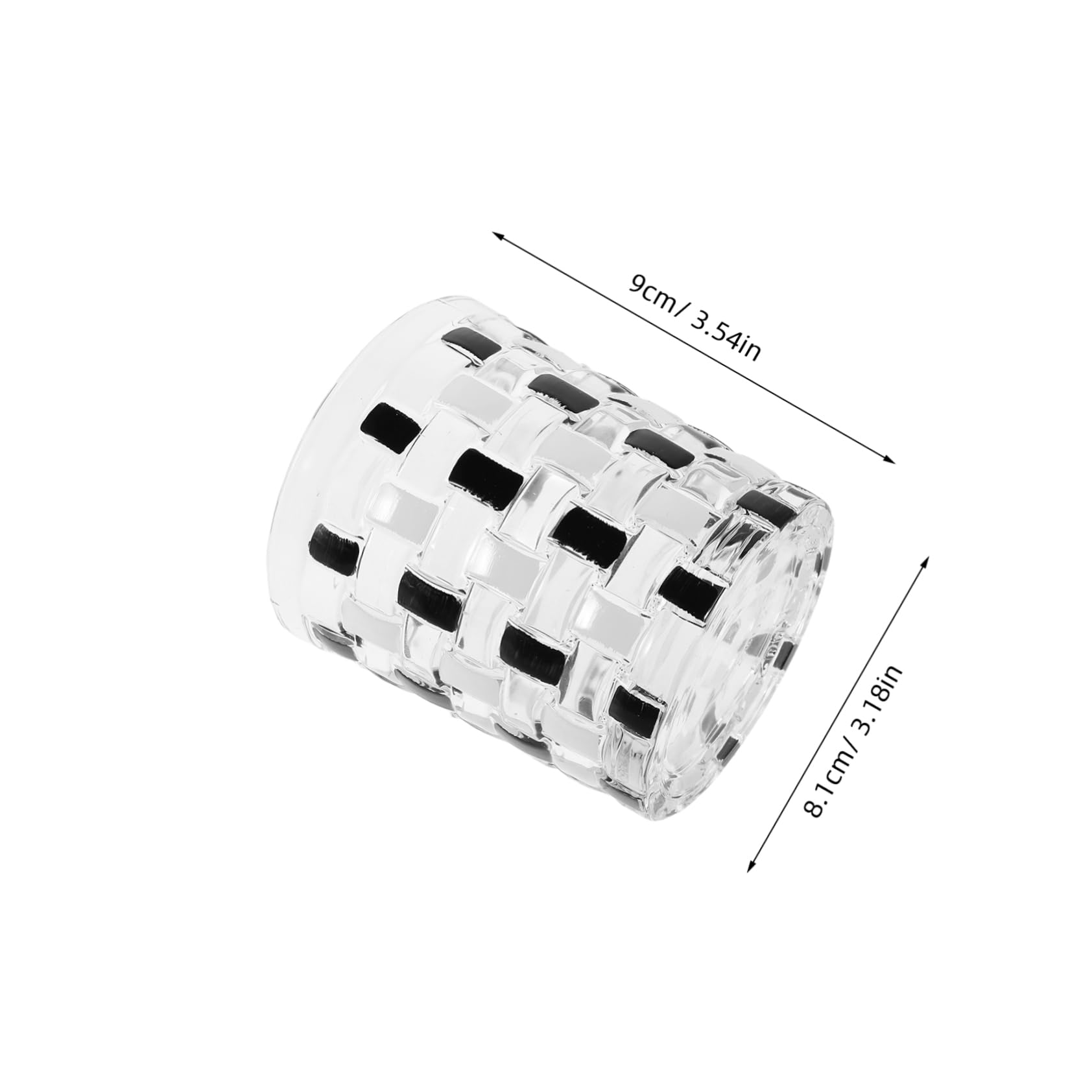 Classic Checkerboard Glass Mouthwash Cup Reusable Bathroom Brushing Cup Portable Toothbrush Holder for Family Travel Use Elegant Design for Home