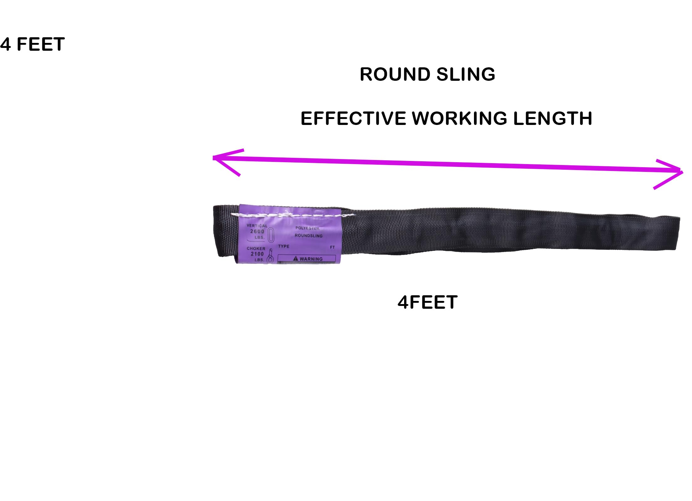 Black Spanset - Correa redonda de poliéster de 1,2 m, capacidad vertical, cesta de 5 libras, correa de elevación resistente para aparejos de circo aéreo, video ligero (Puple, capacidad vertical de 1,2