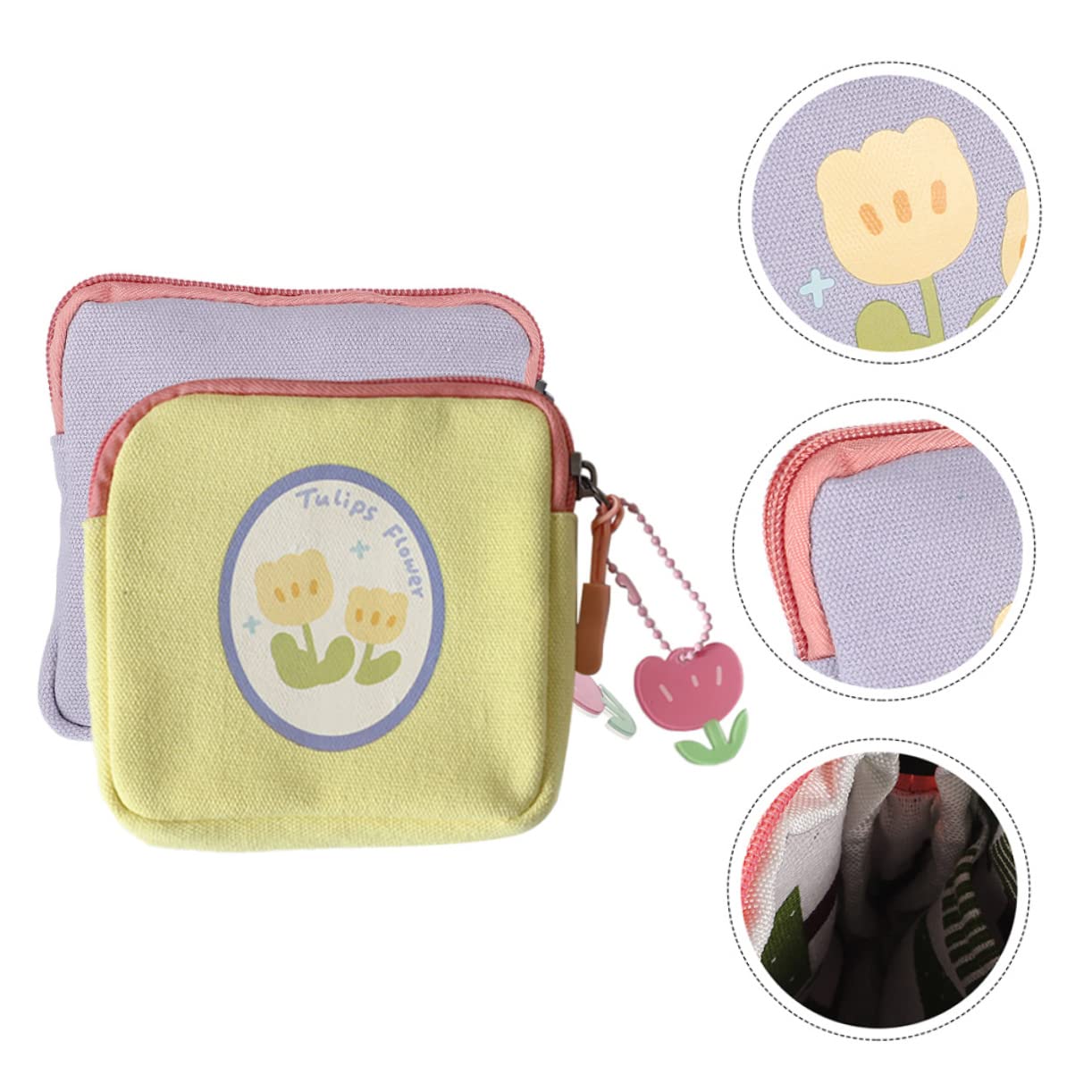 SHERCHPRY 10piezas Bolsa De Almacenamiento para Toallas Sanitarias y Monedas Neceser De Menstruación Femenina Diseño Floral y Multiusos para Tarjetas y Accesorios