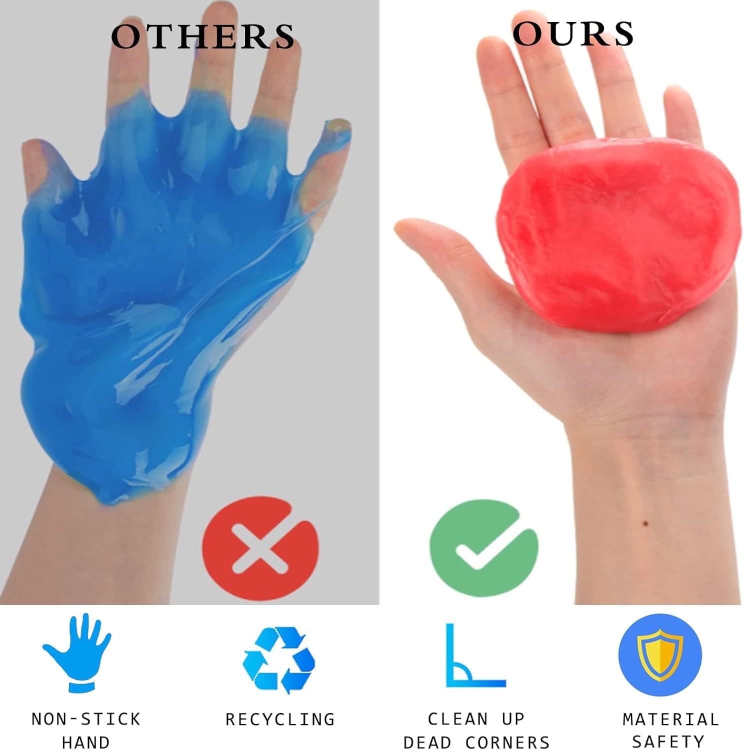 Gel Nettoyant Pour Voiture - Pâte Réutilisable Pour Enlever Poussière Interstices, Tableau De Bord, Clavier