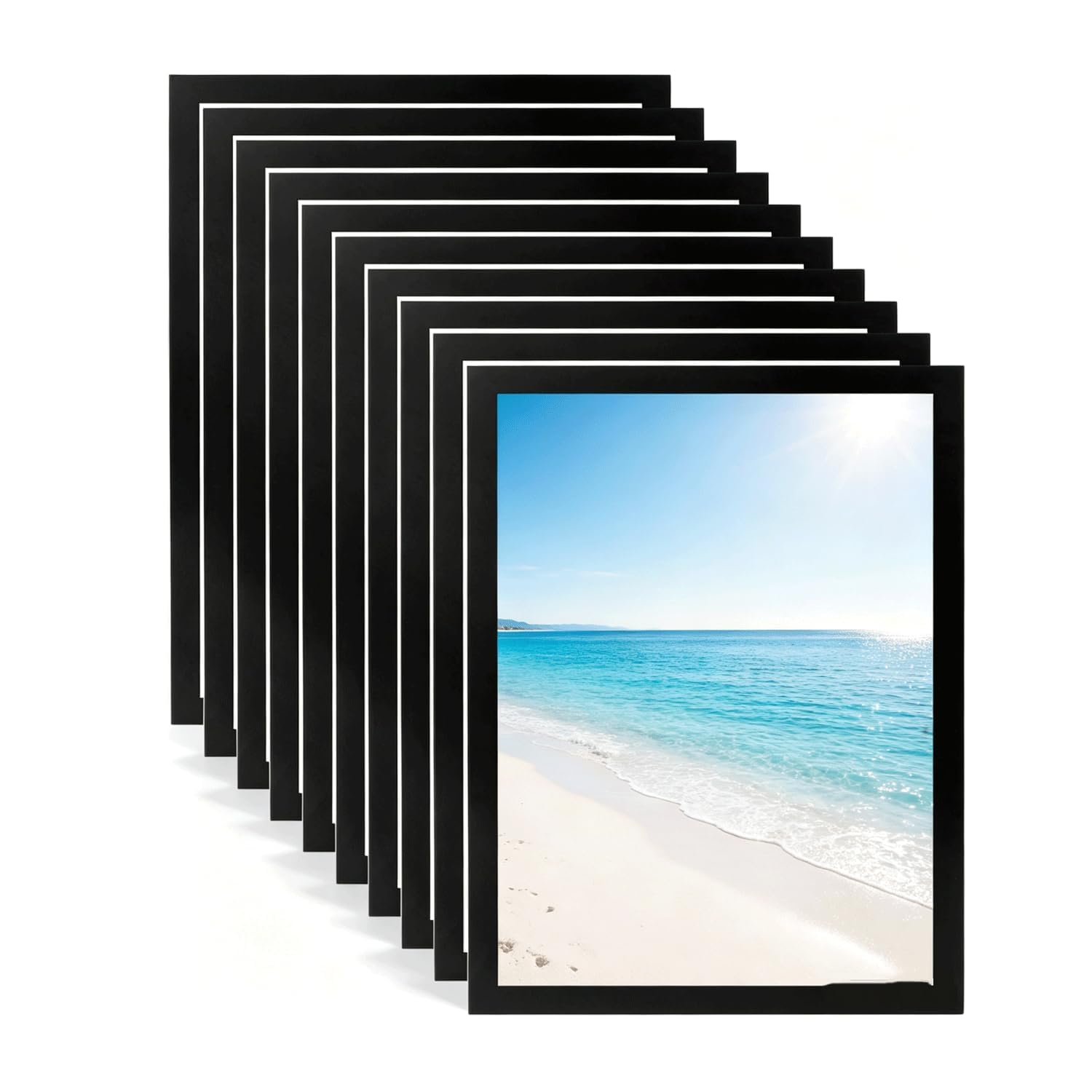 12Pcs A4 Magnetic Frames, Black Adhesive Magnetic Display Frame