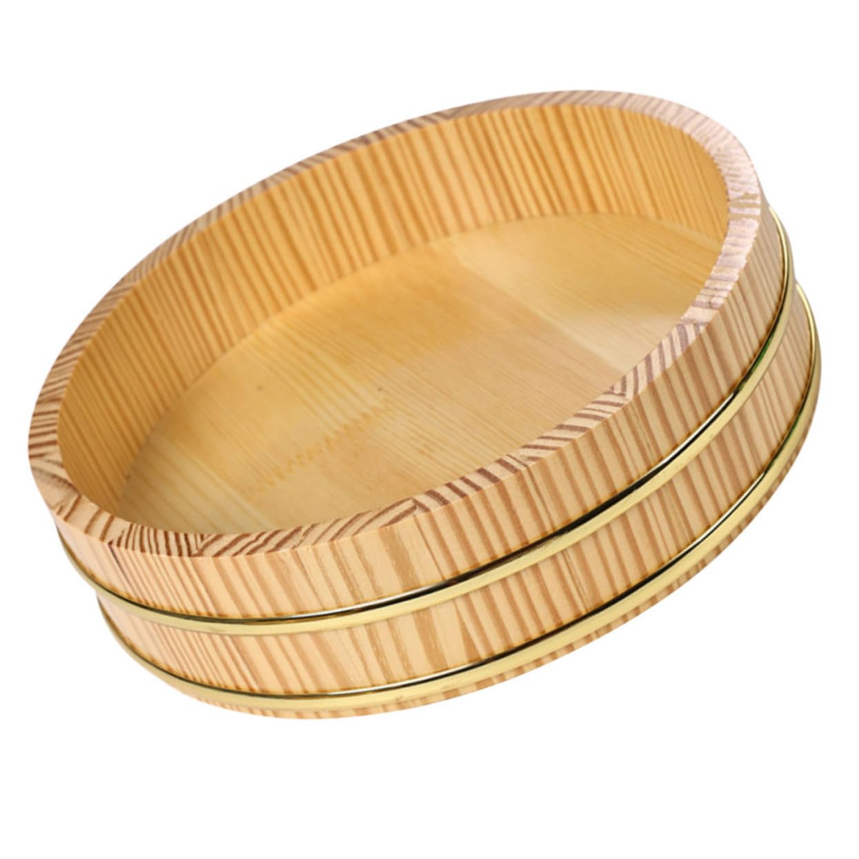 UKCOCO Bol à Riz à Sushi Traditionnel avec Bord Doré Grand Format pour Préparation et Service Plateau Polyvalent pour Familles et Restaurants