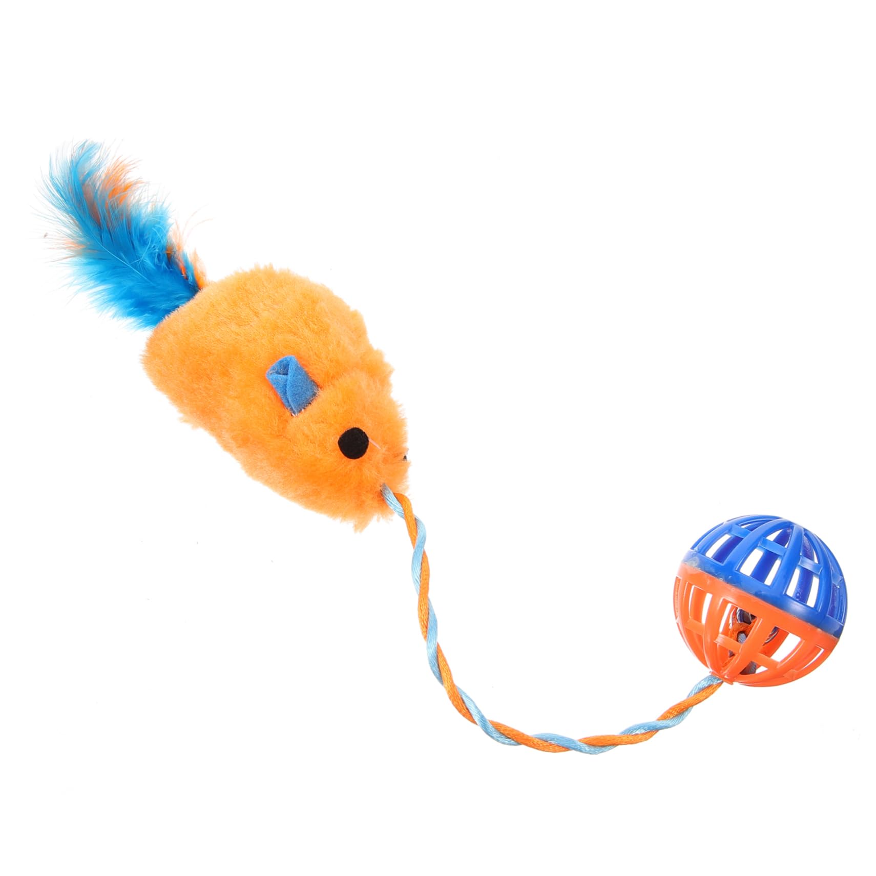 Milisten Jouet pour Chaton en Peluche et Plastique avec Clochette, Jouet Interactif pour Animaux de Compagnie, pour Exercice et Divertissement en Intérieur