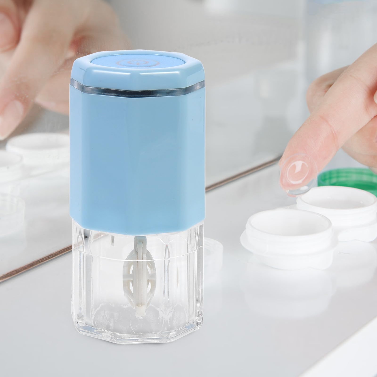 Máquina de Limpieza para Lentes Portátil Material Abs Reacción Electroquímica Biológica 1 Set Azul Adecuado para Uso en Oficina y Viajes