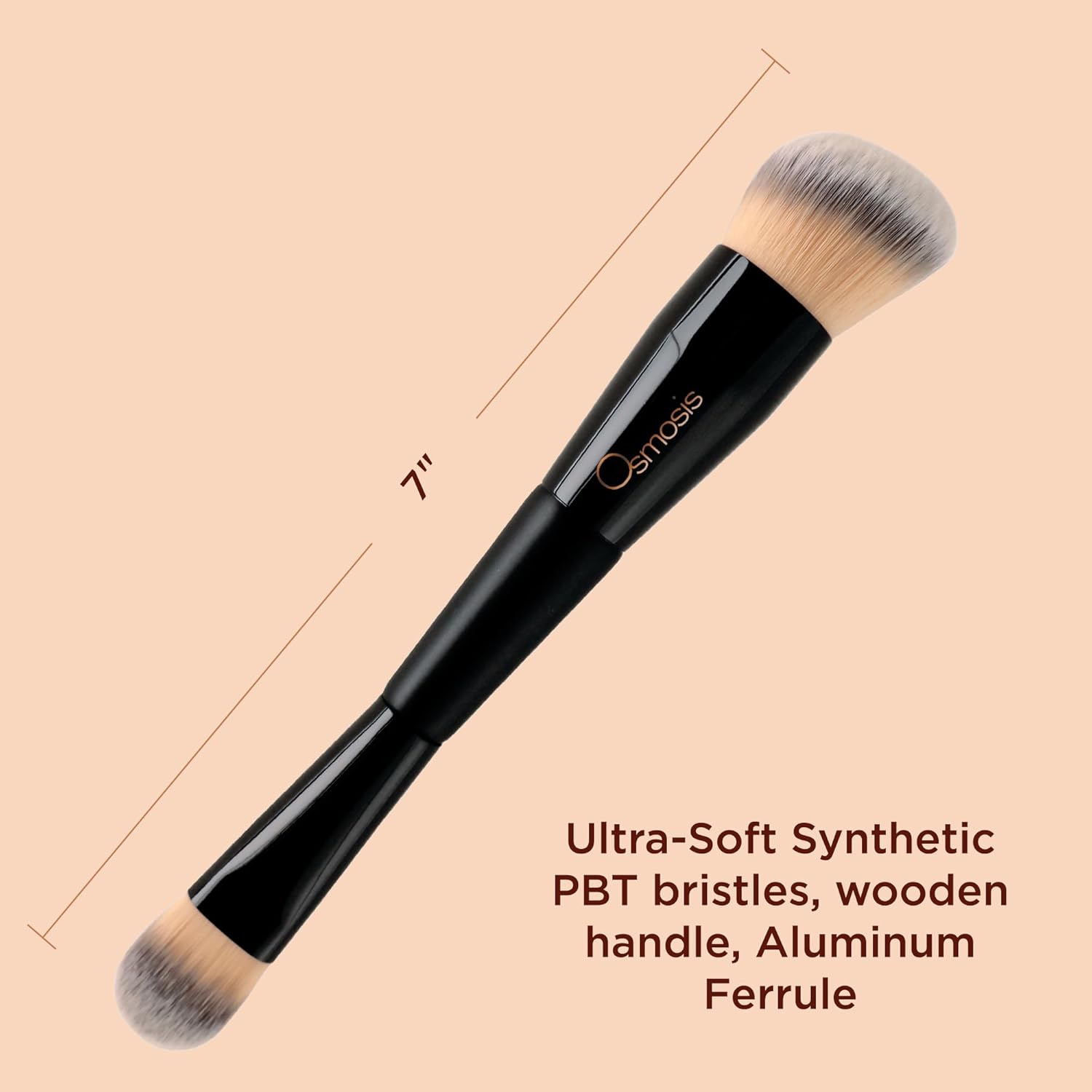 Osmosis 2-In-1 Dual End Foundation Brush For Flawless Liquid & Cream Makeup Application, Blush, Bronzer, Highlighter Ultra Soft Bristles - Image 4