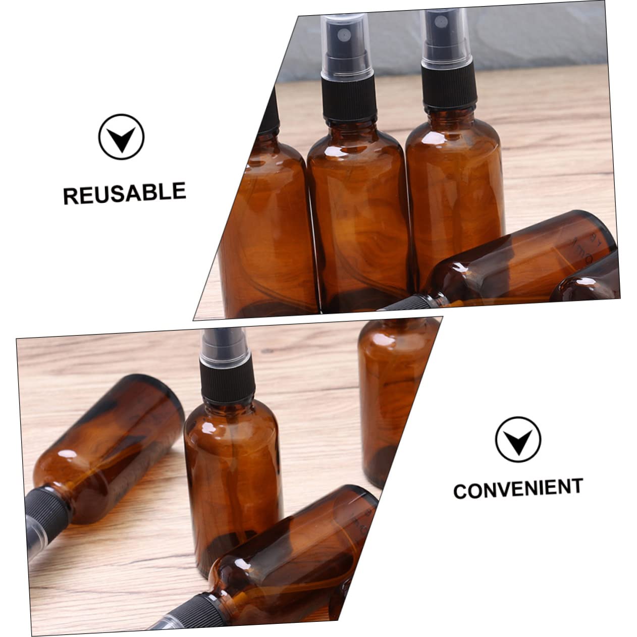 Nachfüllbare Sprühflasche 50ml aus Glas Braun 8 Stück Weihnachten Party