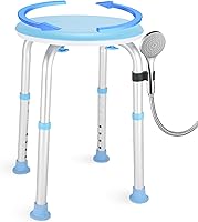 pxsulliao Adjustable 360° Swivel Shower Chair Bath Seat for Elderly & Disabled - 350 lbs Capacity, Fits Small Tubs, FSA/HSA Eligible