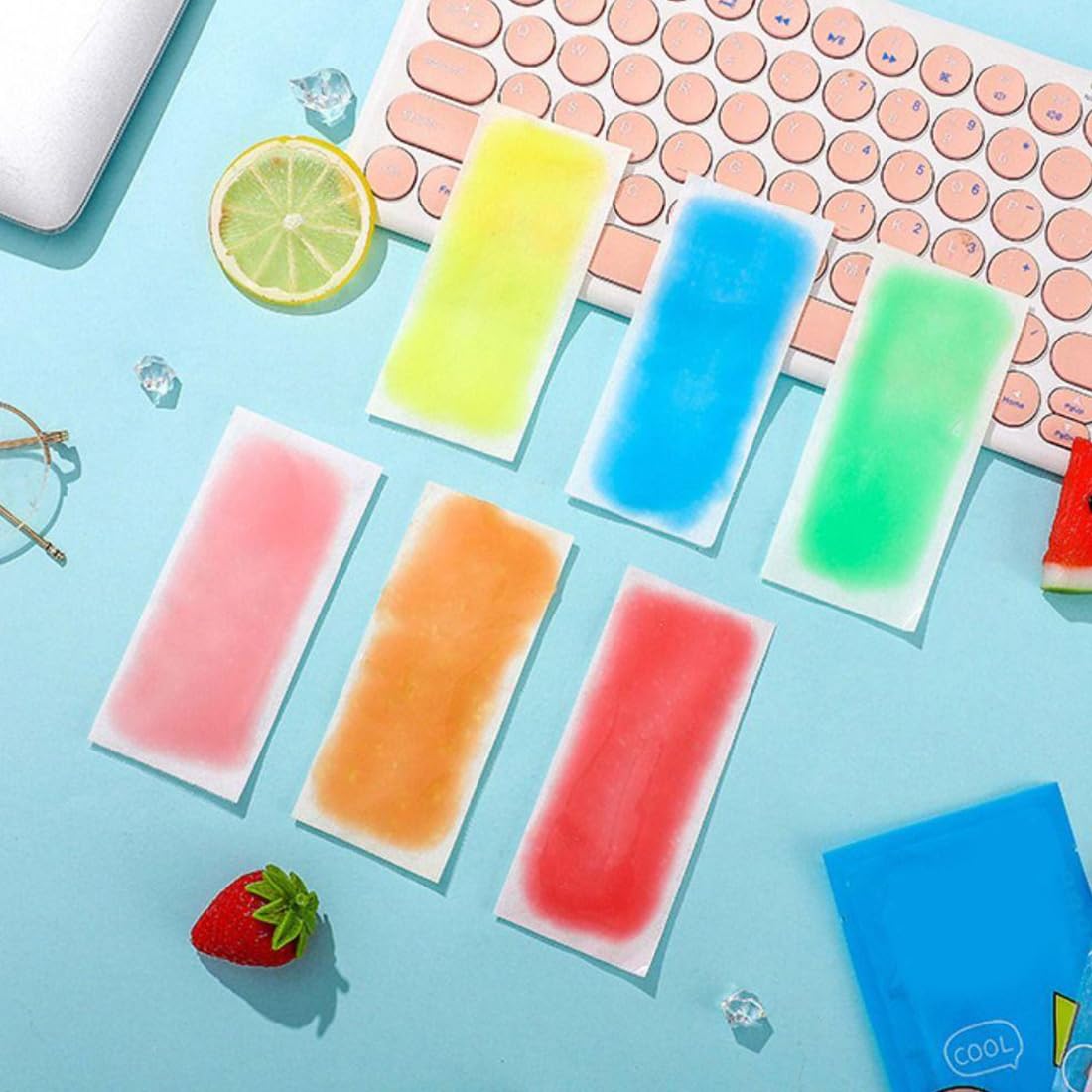 24 Pezzi Patch di Raffreddamento,Cerotti Refrigeranti, Raffreddamento Gel Patch, Gel di Raffreddamento,Rinfrescante Cerotto Freddo, Per il caldo estivo, la sudorazione e le vertigini