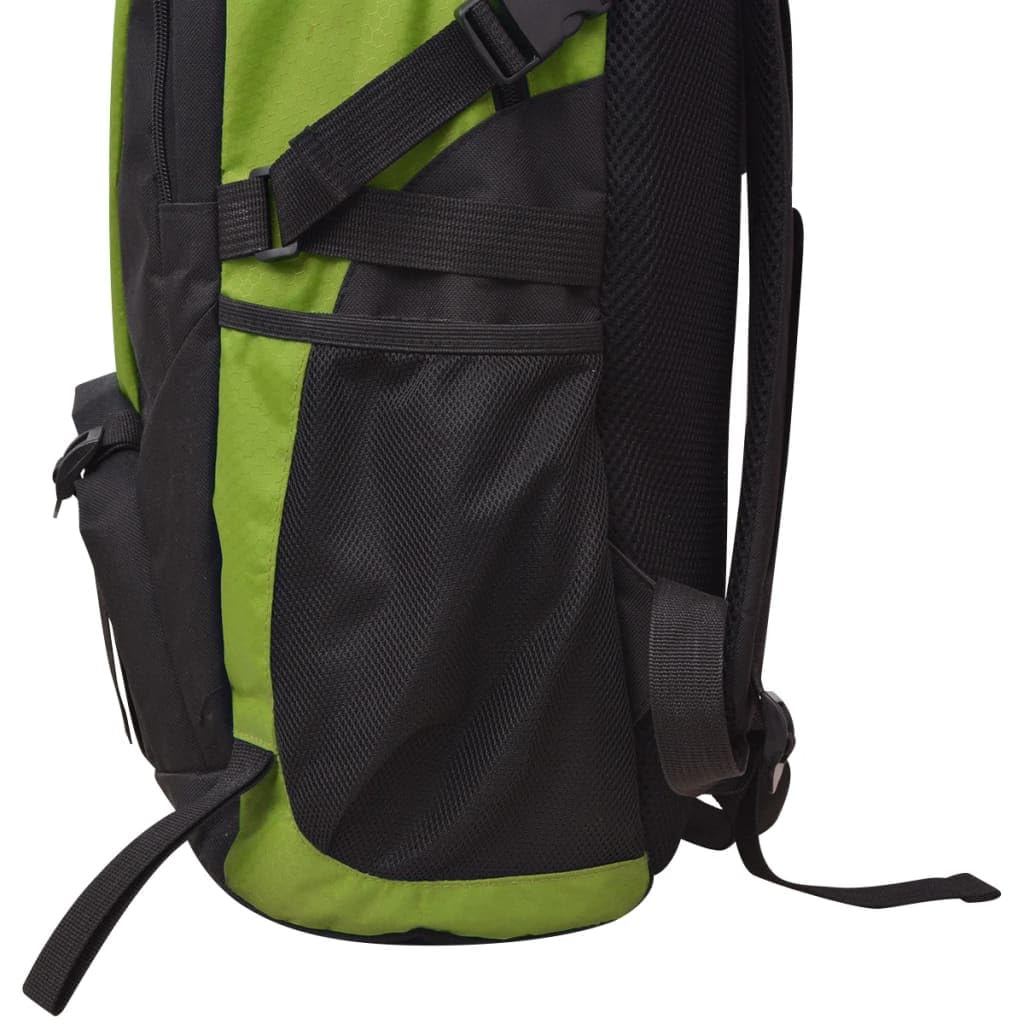 Mangloder Wanderrucksack 40 L Schwarz Grün wasserabweisend für Outdoor Trekking Camping Wandern mit 3 Fächern und 2 Seitentaschen für Reisen, Schule, Arbeit, Fahrrad, Freizeit