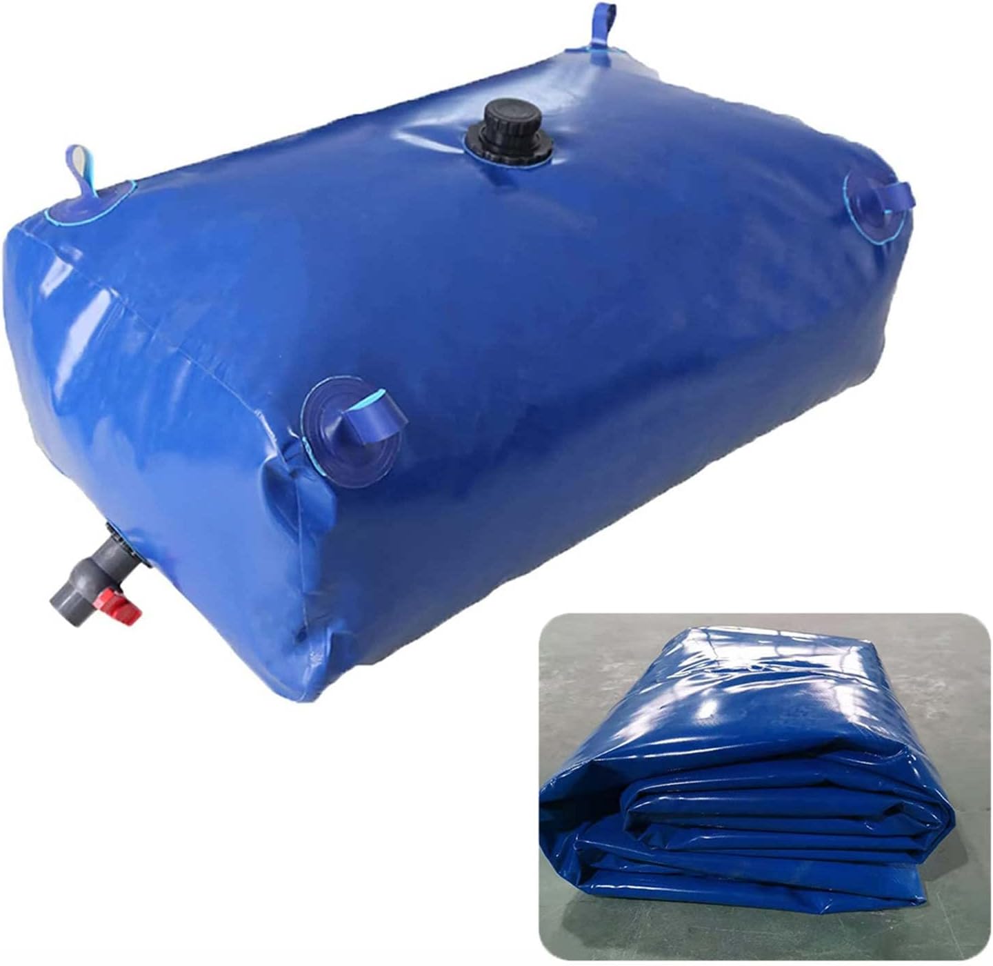 Water Storage Containers, Collapsible Flexitank Water Bladder, Outdoor Large-Capacity Tank with on Off Valve And Faucet, for Gardening Construction Farm Equestrian,800L