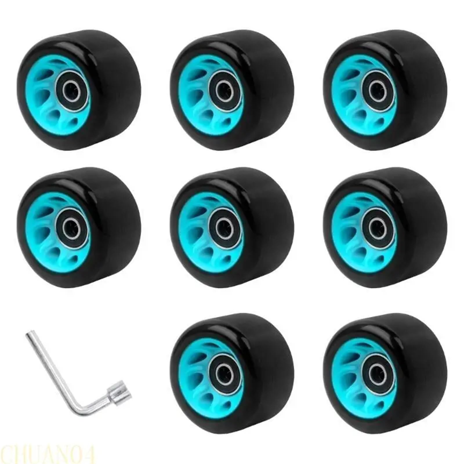 Longboard Roues de skateboard Roue de skateboard avec roulements, ensemble de roues de patins à roulettes à double rangée d'accessoires de patins à roulettes Quad Skate Roue de rechange
