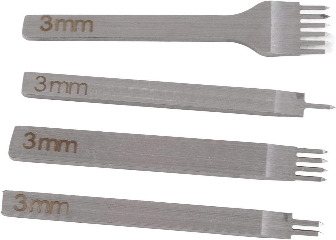 Lacing Stitching Chisel Set, 1/2/4/6 Prong Lacing Stitching Chisel Set, DIY Leather Craft Kits HSS Punching, Leathercraft Kits(3mm)