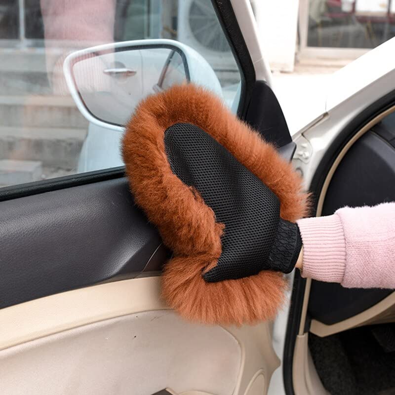 Manopla de lavado de coches, guantes de lana para lavado de automóviles, guantes de lavado de autos para proteger la superficie de pintura, guantes de felpa para quitar el polvo, herramientas
