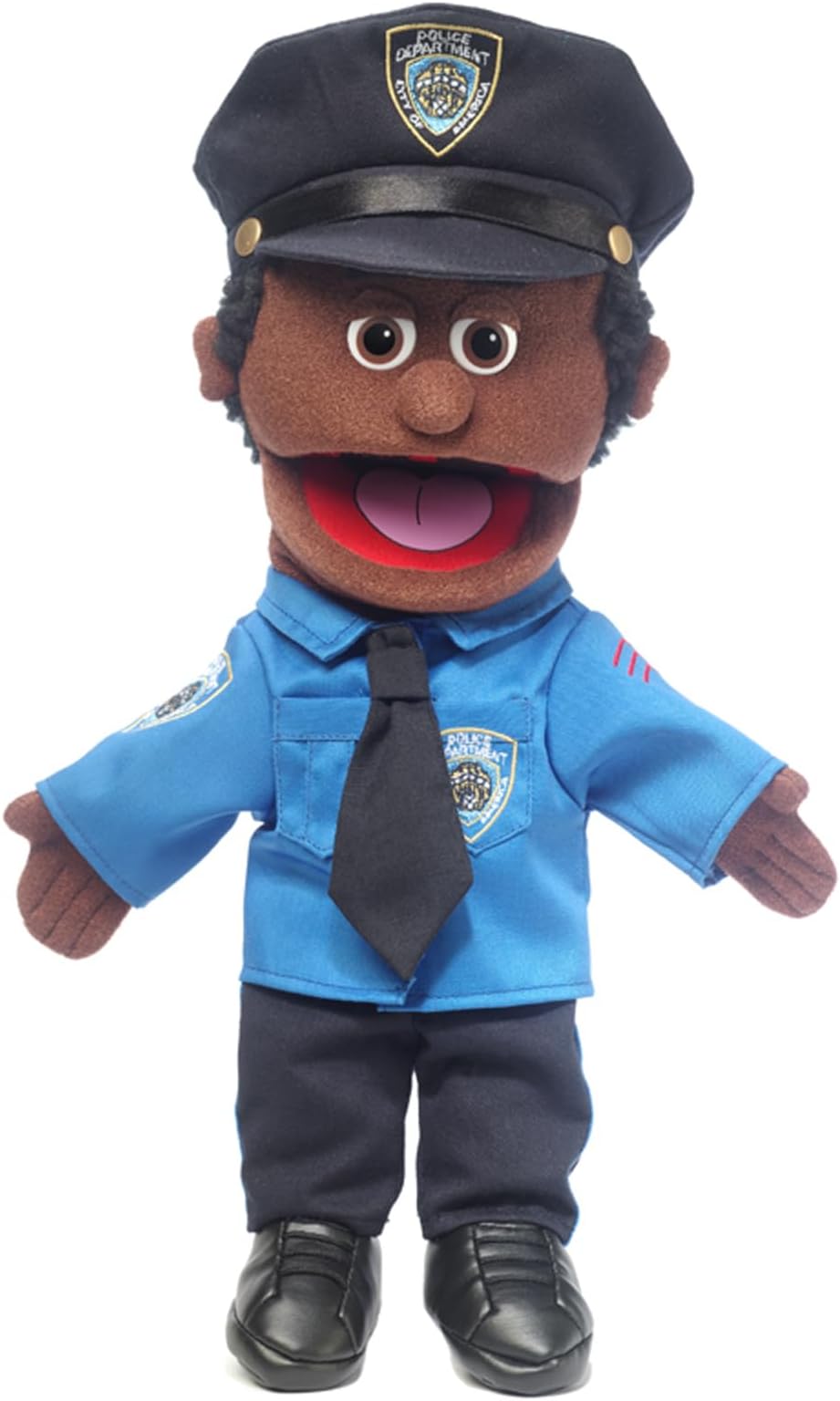 14" Policeman, Black Male, Hand Puppet